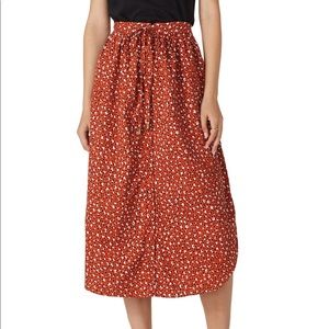 NWT The Odells Malmo print button front skirt, L